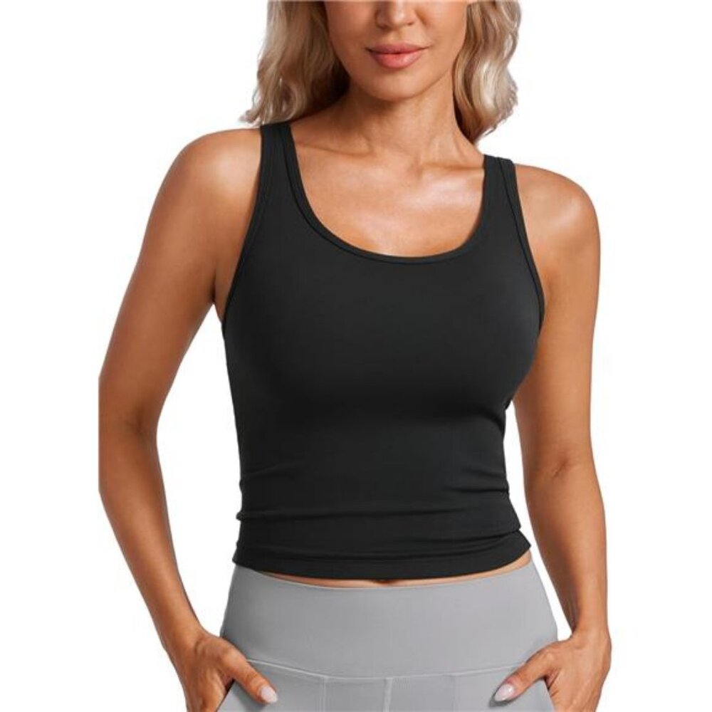 Womens Butterluxe Double Lined Workout Tank Tops Scoop Neck Racerback